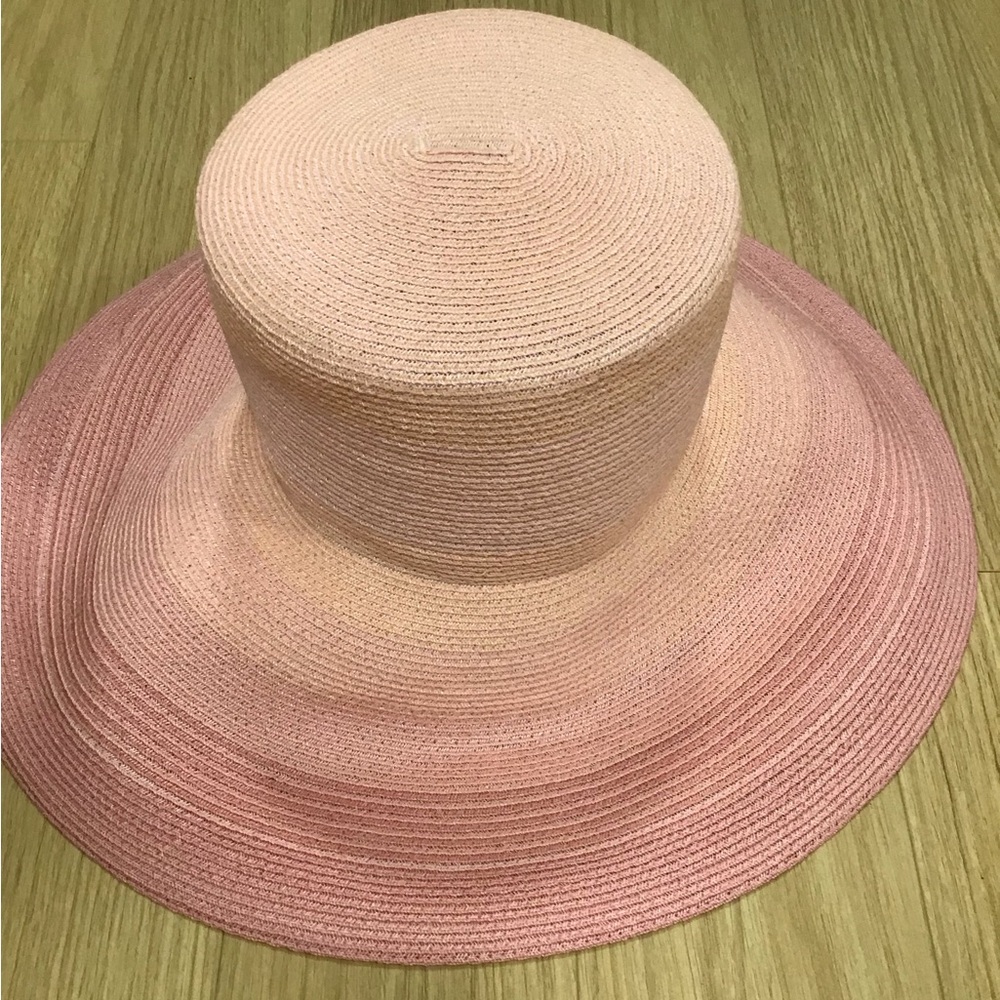 Eugenia Kim Pink Ombre Wide Brim Straw Hat